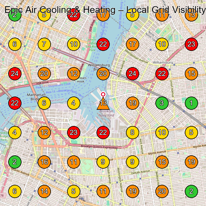 Epic Air Cooling & Heating Hvac Contractor GeoGrid ranking map for None